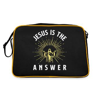 Jesus Christus Christ Religion Religiös - Retro Tasche - Schwarz/Gold - Hinten