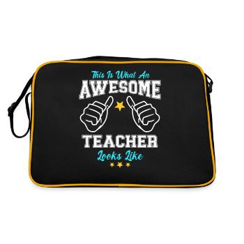 This Is What An Awesome Teacher Looks Like - Retro Bag - black/gold - Back