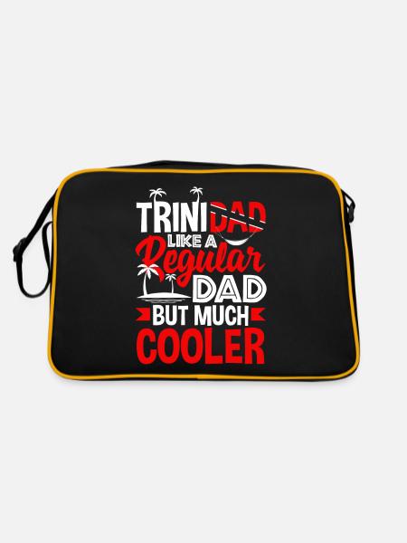 Trinidad et Tobago Drapeau Trinidadian Père Drôle - Sac Retro - noir/or - Dos