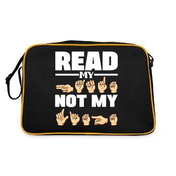 ASL Alphabet American Sing Langue ASL Professeur - Sac Retro - noir/or - Dos