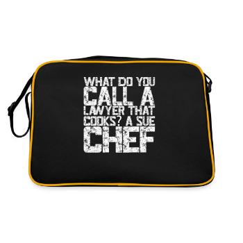 What Do You Call A Lawyer That Cooks? A Sue Chef - Retro Bag - black/gold - Back