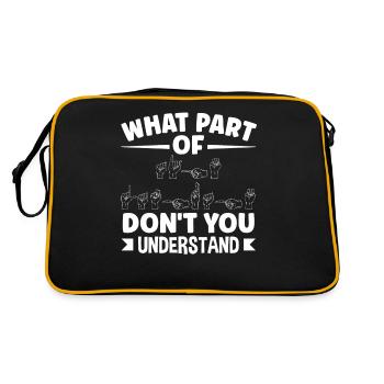 American Sing Language ASL Professeur ASL Alphabet - Sac Retro - noir/or - Dos