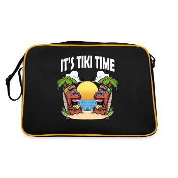 Tiki Head It's Tiki Time Hawaiian Hawaii Luau - Retro Bag - black/gold - Back