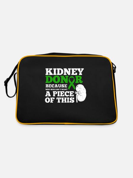 Kidney Donor Who Wouldn't Want A Piece Of This - Retro Bag - black/gold - Back