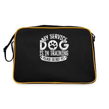 Mein Diensthund ist in der Ausbildung Bitte nicht streicheln - - Retro Tasche - Schwarz/Gold - Hinten