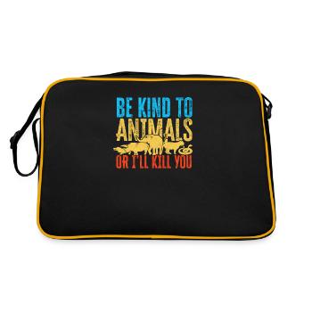 Soyez gentil avec les animaux ou je vais vous tuer - animal - Sac Retro - noir/or - Dos