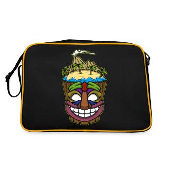 Tiki Head Tiki Hawaiian Hawaii Luau - Retro Bag - black/gold - Back