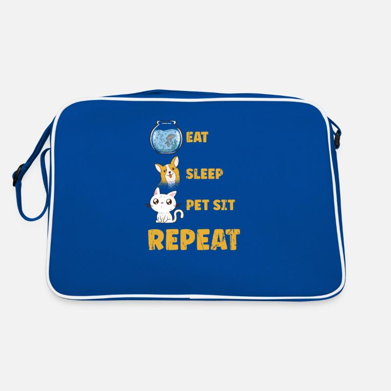 Eat Sleep Pet Sit Repeat - Katzenliebhaber Retro Tasche