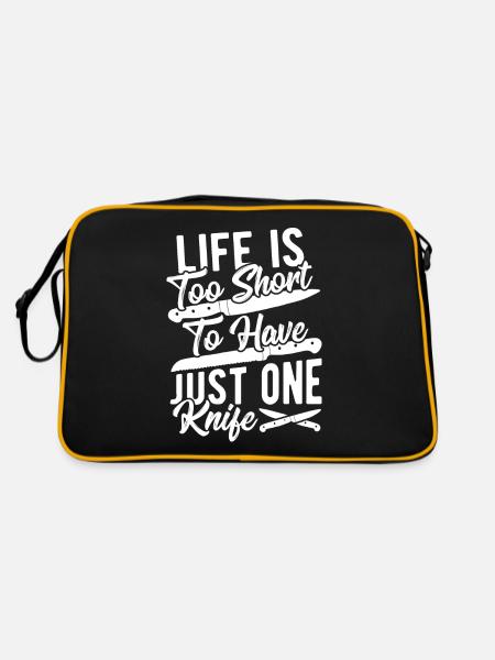 Life Is Too Short To Have Just One Knife Knife - Retro Tasche - Schwarz/Gold - Hinten