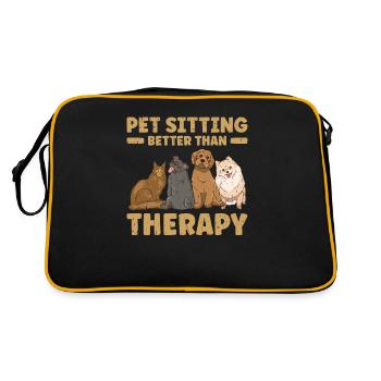 Pet sitting better than therapy - sitting - Retro Bag - black/gold - Back