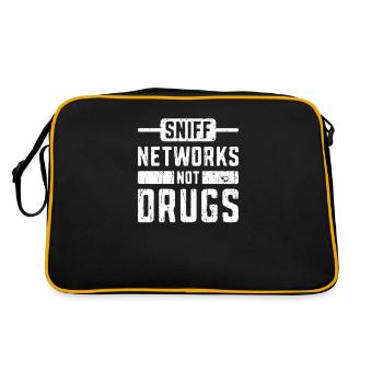 Sniff Networks Not Drugs - anonyme - Sac Retro - noir/or - Dos