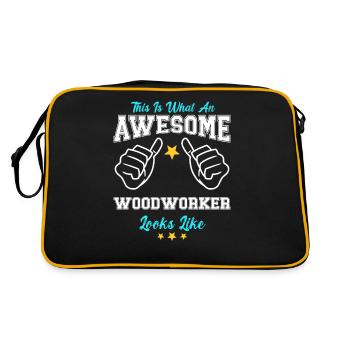 This Is What An Awesome Woodworker Looks Like - Retro Bag - black/gold - Back