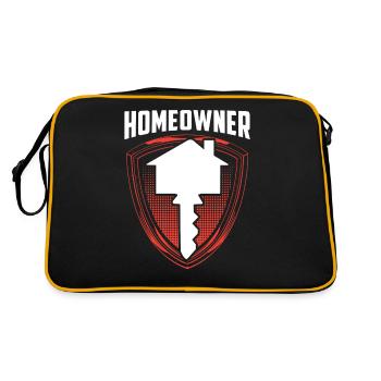 Hauseigentümer Hausbesitzer Haus Hausherr - Retro Tasche - Schwarz/Gold - Hinten