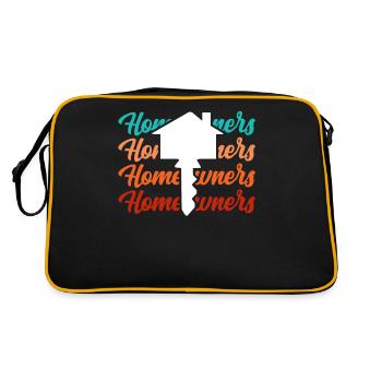 Hauseigentümer Hausherr Hausbesitzer Haus - Retro Tasche - Schwarz/Gold - Hinten