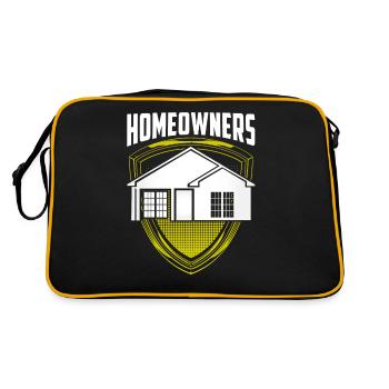 Hauseigentümer Haus Hausbesitzer Hausherr - Retro Tasche - Schwarz/Gold - Hinten