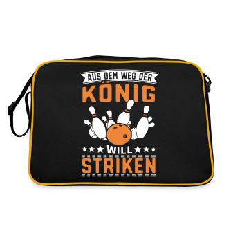 Aus dem Weg der König will Striken Bowlingspieler - Retro Tasche - Schwarz/Gold - Hinten