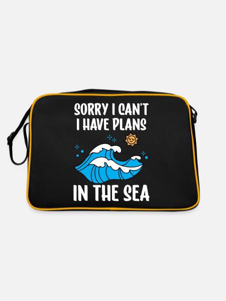 I'm sorry I can't I have plans in the sea - Retro Bag - black/gold - Back