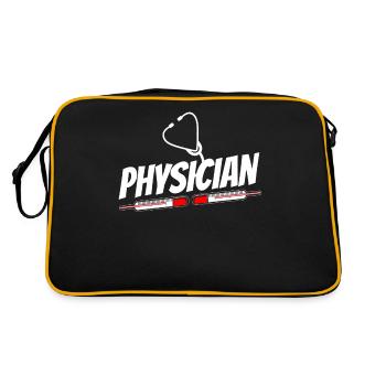 Arzt Beruf Mediziner Doktor Medizin - Retro Tasche - Schwarz/Gold - Hinten