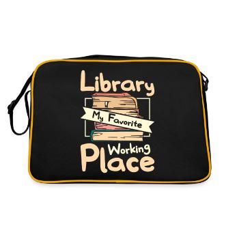 Bibliothèque mon lieu de travail préféré - Sac Retro - noir/or - Dos