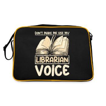 Don't make me use my librarian vice - Retro Tasche - Schwarz/Gold - Hinten