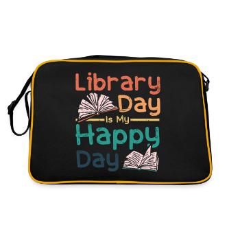 Library day is my happy day - Retro Bag - black/gold - Back