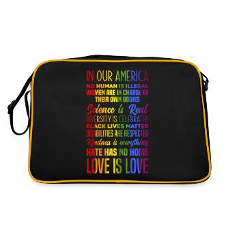LGBT Pride LGBTQ Pride - Retro Tasche - Schwarz/Gold - Hinten