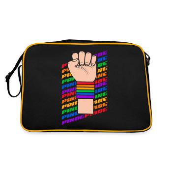 LGBT Pride LGBTQ Pride - Retro Tasche - Schwarz/Gold - Hinten