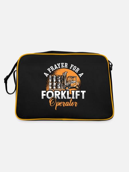 Forklift Driver Forklift Cool Gift - Retro Bag - black/gold - Back