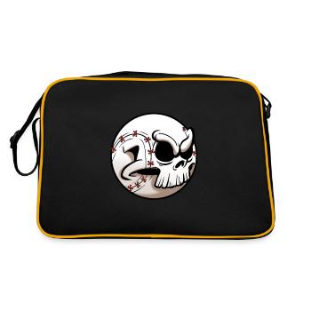 Joueur de baseball Skeleon Head Skull Baseball - Sac Retro - noir/or - Dos
