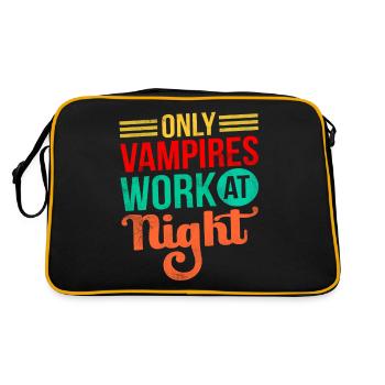 Only vampires work at night sayings day shift - Retro Bag - black/gold - Back