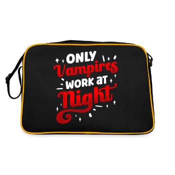 Only vampires work day shift sayings at night - Retro Bag - black/gold - Back