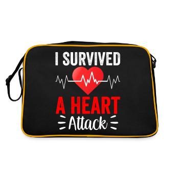 I survived a heart attack - Retro Bag - black/gold - Back
