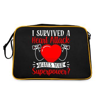 I survived a heart attack - Retro Bag - black/gold - Back