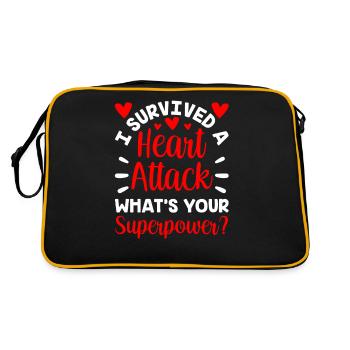 I survived a heart attack - Retro Bag - black/gold - Back