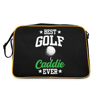 Bester Golf Caddie Aller Zeiten Golfer Golfen - Retro Tasche - Schwarz/Gold - Hinten