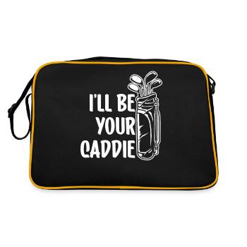 Ich Werde Dein Caddie Sein Golfen Golfer Golf - Retro Tasche - Schwarz/Gold - Hinten