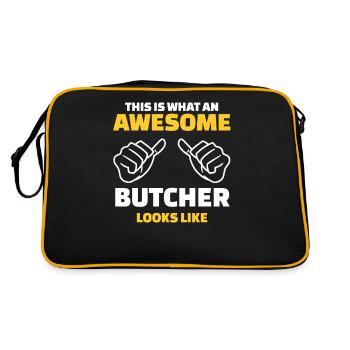 This Is What An Awesome Butcher Looks Like - Retro Bag - black/gold - Back