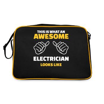 This Is What An Awesome Electrician Looks Like - Retro Bag - black/gold - Back