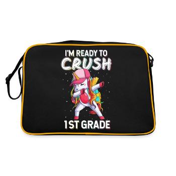 I'm Ready To Crush 1st Grade Unicorn - Sac Retro - noir/or - Dos