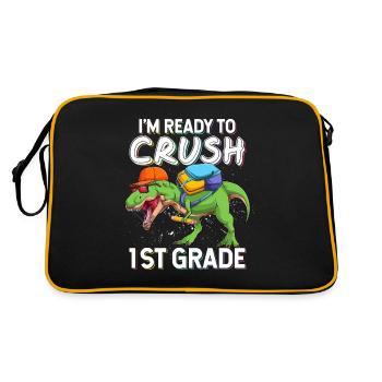 I'm Ready To Crush 1st Grade Dinosaur - Sac Retro - noir/or - Dos