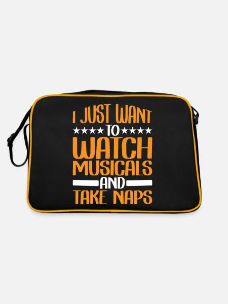 I Just Want To Watch Musicals And Take Naps 2 - Retro Bag - black/gold - Back