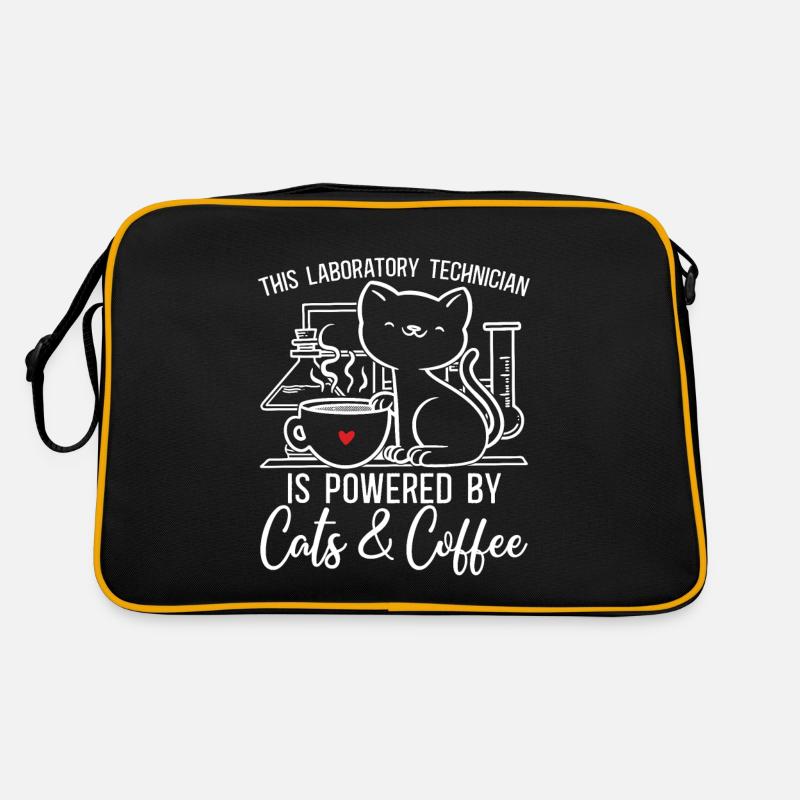 Labortechniker Katze Wissenschaft Kaffee Geschenk Retro Tasche