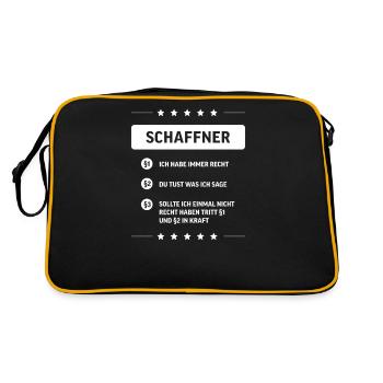 Schaffner I Lokführer Motiv für Eisenbahner und - Retro Tasche - Schwarz/Gold - Hinten