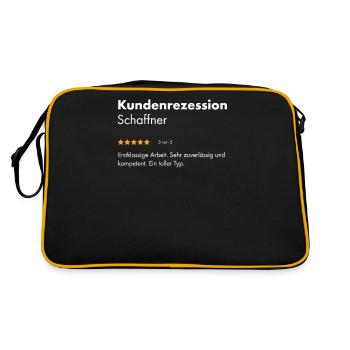 Schaffner I Lokführer Motiv für Eisenbahner und - Retro Tasche - Schwarz/Gold - Hinten
