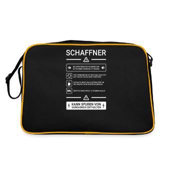 Schaffner I Lokführer Motiv für Eisenbahner und - Retro Tasche - Schwarz/Gold - Hinten