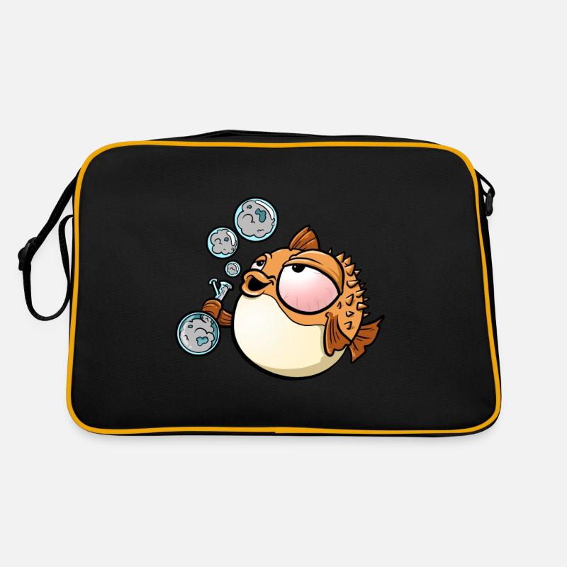 Unkraut rauchender Kugelfisch Retro Tasche