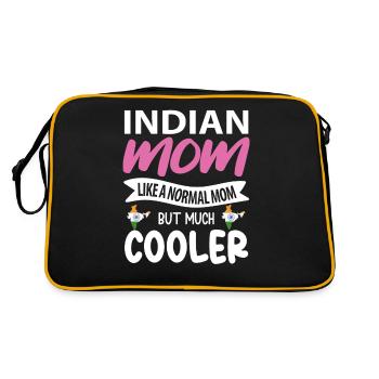 Indisches Muttergeschenk - Retro Tasche - Schwarz/Gold - Hinten