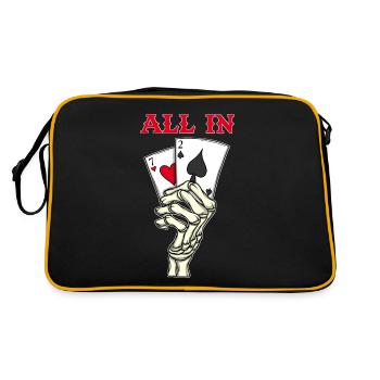 Joueur de poker Cartes de poker 7 2 Skeleton Hand Poker - Sac Retro - noir/or - Dos