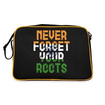 Roots Indien Geschenk - Retro Tasche - Schwarz/Gold - Hinten