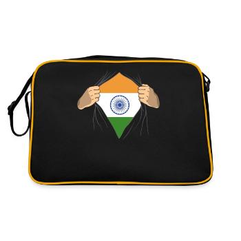 Proud Indian Resident Gift - Retro Bag - black/gold - Back